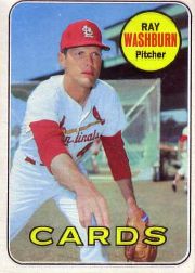 1969 Topps Baseball Cards      415     Ray Washburn